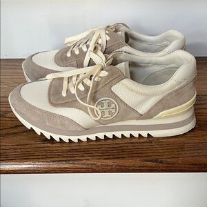 Tory Burch Beige and Cream Sneakers
